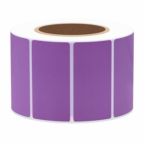 Hybsk 2x1 inch Color Direct Thermal Labels for Shipping, Barcodes, Address, Compatible with Rollo Label Printer & Zebra Desktop Printers (2"x1",Purple) - color: 1 Roll Purple, size: 2"x1"