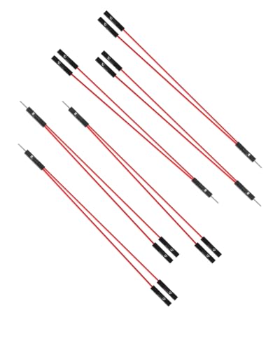 GELRHONR 20cm Red 24AWG 1 Male to 2 Famale Jumper Splitter Cable,6 Pack - color: 1M to 2F,Red