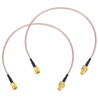 2-Pack RPSMA Coax Cable RG316 RP-SMA Male to RP-SMA Female Bulkhead Mount Coaxial Cable 12inch 30cm WiFi Antenna Extension Jumper Pigtail for WiFi Router Security IP Camera