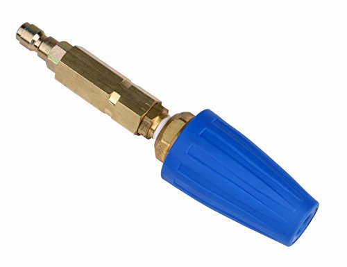 Erie Tools Pressure Washer Rotating Turbo 4.0 Orifice Nozzle 4000 PSI with Brass Housing Filter and 1/4in. Quick Connect