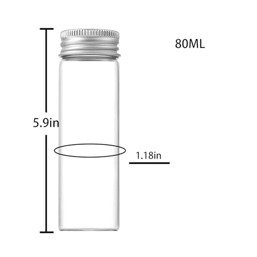 80ml Glass vials 14pcs,With aluminum screw cap14pcs Clear Glass Bottles - style: 80ml 14pcs