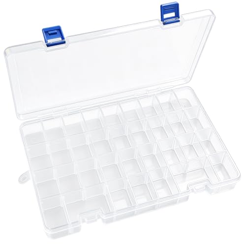 Qualsen Bead Organizer Box with Adjustable Dividers, 34 Girds, 3 Pack - size: 34 Gird-3pcs