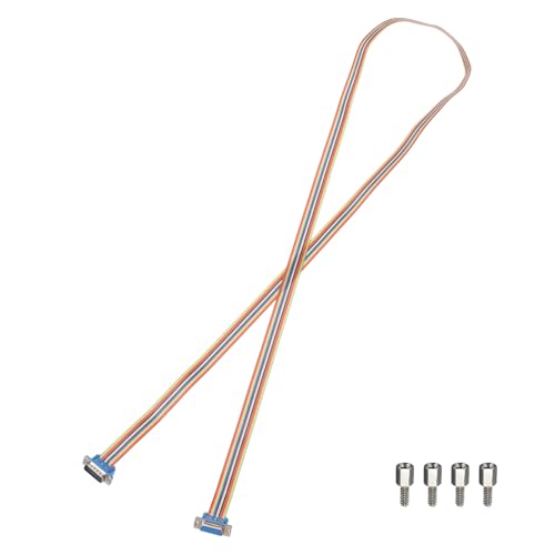 MECCANIXITY IDC Rainbow Wire Flat Ribbon Cable DB15 Male to DB15 Female 59 Inch Length 2.54mm Pitch Breadboard Jumper Wires for Electronic Projects - size: 59 Inch, style: DB15 Male to DB15 Female