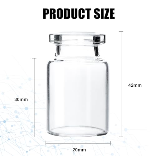 Knixxo 10 Pack 7ml Sealed Sample Vials, Transparent Glass Vials with Self Healing Injection Port - size: 7 ML