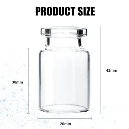 Knixxo 10 Pack 7ml Sealed Sample Vials, Transparent Glass Vials with Self Healing Injection Port - size: 7 ML