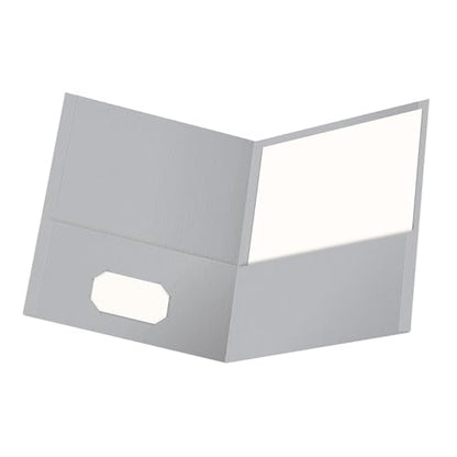 Oxford Twin-Pocket Folders, Textured Paper, Letter Size, Gray, Holds 100 Sheets, Box of 25 (57505EE) - color: Gray, size: 25 Count (Pack of 1)