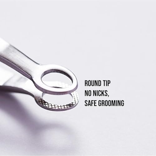 [Premium Hand-Made] Round-Tip Tweezers for women facial hair for Safety - color: Silver