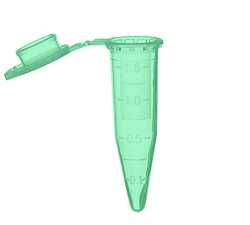 MUHWA 500 PCS Polypropylene Graduated Microcentrifuge Tubes with Snap Cap, 1.5ML Micro Test Tubes Conical Microtube Sample Vial for Laboratory (Green) - color: Green