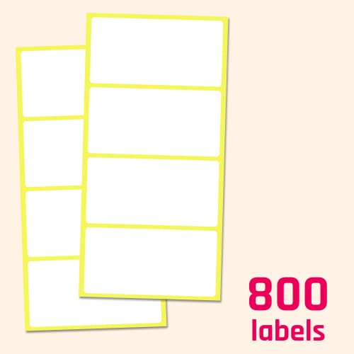 4" x 2", Labels Stickers for Storage Bins - Matte White (800 Pack) - size: 800 Pack