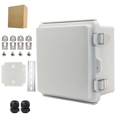 Outdoor Waterproof Electrical Box Junction Box Weatherproof IP67 ABS Plastic Enclosure Switch Router Project Box Electronics DIY Enclosure With Mounting Plate Wall Bracket Grey 5.9"x5.9"x3.5" - color: Grey, size: 5.9" x 5.9" x 3.5"