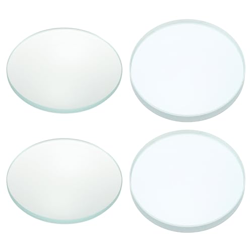 PATIKIL Convex Lens, 150-150mm Focal Length 50mm (1.97") Diameter Round Glass Magnifying Telescope Lens Trial Set Ground Edge for Lab Physics Class Optics, 4 Pcs - size: 150/-150mm FL, 50mm Dia.