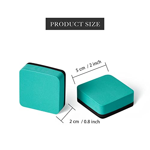 Favourde 48 Pack Magnetic Whiteboard Dry Erase Erasers for Classroom School - color: Green