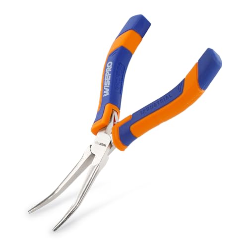 6" Mini Needle Nose Pliers, Straight Long Nose Pliers with Comfort Grip Handles, Small Needle Nose Plier for Jewelry Making, Handmade Craft - style: Bent Needle Nose Pliers
