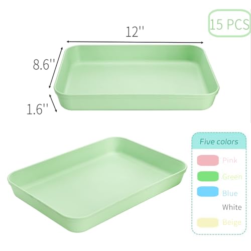 Lyellfe 15 Pack Plastic Art Trays, Deep Activity Sand Serving Trays