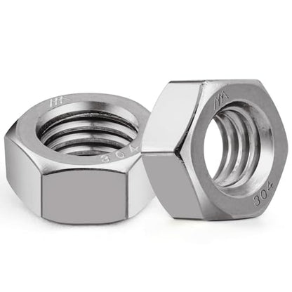 VGBUY 70pcs 5/16-18 Hex Nuts, 304 Stainless Steel 18-8 External Hex nut 5/16 18 inch, SAE Hex Machine Screw Nuts Hardware Nuts (VG01306) - size: 5/16"-18(70pcs)