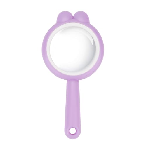 Rongon 4X Kids Magnifying Glass Portable Small Handheld Reading Magnifier - color: Purple