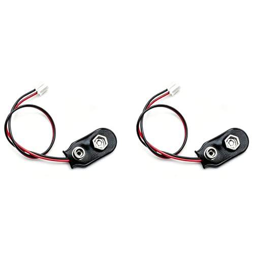 9V Battery Clip Connector 2PCS I-Type 9 Volt Battery Clip 9V Battery Snap to 2-Pin PH2.0 Connector Flexible Buckle Plastic Housing (15CM) - color: PH2.0