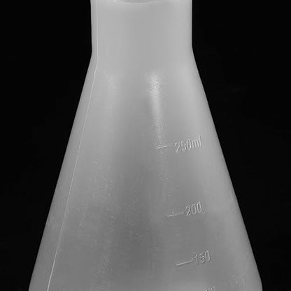 PATIKIL 250ml Plastic Erlenmeyer Flask with Screw Caps, 2 Pack Narrow Mouth Conical Flask for Laboratory, Clear - size: 250ml