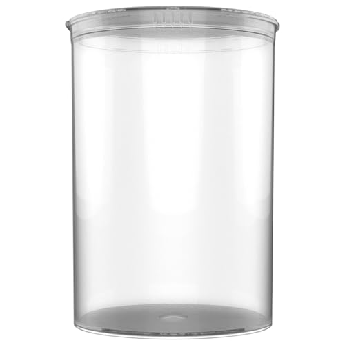 Dragon Chewer 160 Dram CR Plastic Packaging Pop Top Containers - Child Resistant Travel Holder Vial Bottles - 33 qty (Clear) - color: Clear