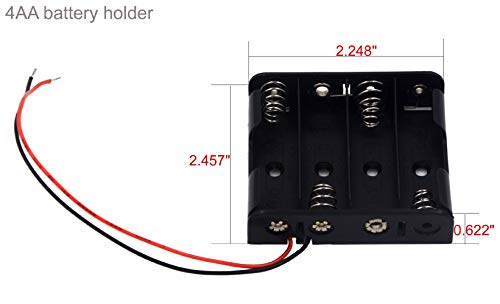 (Pack of 4 AA Battery Holder Bundle: Single 1AA 2AA Battery Holder, 3AABattery Holder with Wire, 4AABattery Holder with Leads Wires