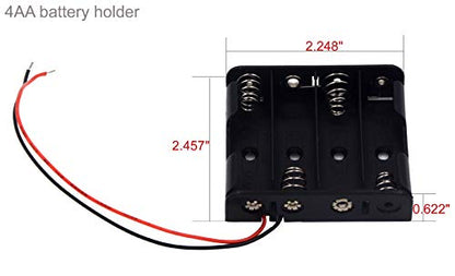 (Pack of 4 AA Battery Holder Bundle: Single 1AA 2AA Battery Holder, 3AABattery Holder with Wire, 4AABattery Holder with Leads Wires