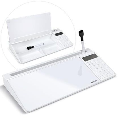 Varhomax Glass Desk Whiteboard with Calculator - color: Calculator-white