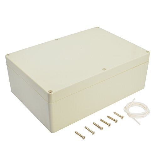 LeMotech Waterproof Dustproof IP65 ABS Plastic Junction Box Universal Electric Project Enclosure Pale Gray 10.4 x 7.2 x 3.7 inch (263 x 182 x 95 mm) - size: 10.4"x 7.2"x 3.7"