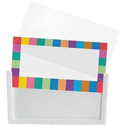 Really Good Stuff Clip-on Label Holders with Labels, 4 Holders, 8 Labels