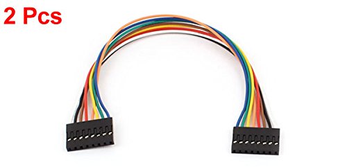 uxcell 2pcs 2.54mm Pitch 8 Pin Female to Female Breadboard Jumper Wire 20cm