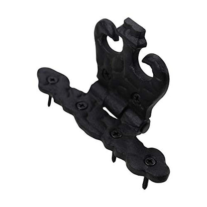Renovators Supply Manufacturing Pack of 10 Cabinet Door Hinge with Hardware 4.5 in. Black Wrought Iron Rust Resistant Flush Mount Hinge for Cabinets - size: Pack of 10