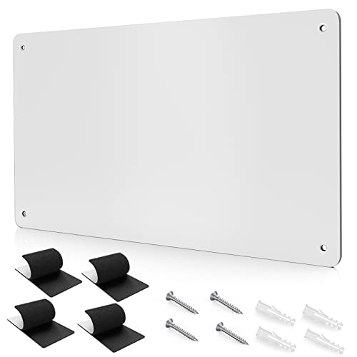 17.7" x 11.8" White Metal Magnetic Board - Magnet Bulletin Board to Display Magnetic Letters Numbers Animal, Poetry, Spice Jars, Notes, Photos, Suitable for Wall, Refrigerator, Cubicle, Cabinet - color: White, size: 1 Pack(17.7 × 11.8 inches)