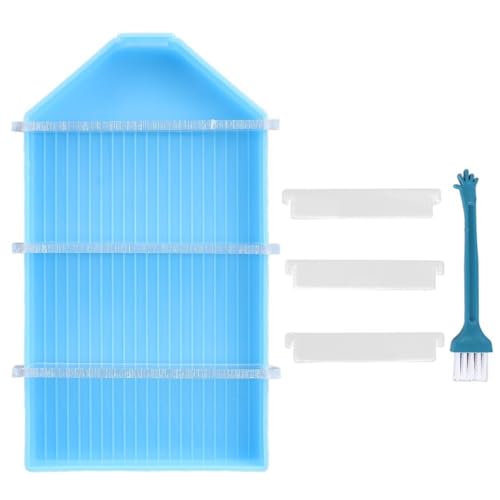 Anu Limen Bead Sorting Tray, Plastic Organizer with 3 Isolation Plates and Brush, Blue, 14 x 7.8 cm(Blue) - color: Blue