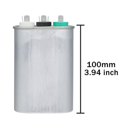 VEXUNGA 35/5 uF 35+5 MFD 370V 440V 450V Oval Dual Run Start AC Capacitor 35 5 uF 370 440 450 Volt VAC CBB65 Air Conditioner Capacitors for AC Unit Fan Motor Start or Condenser Straight Cool - style: [V03] 35+5 uF Oval