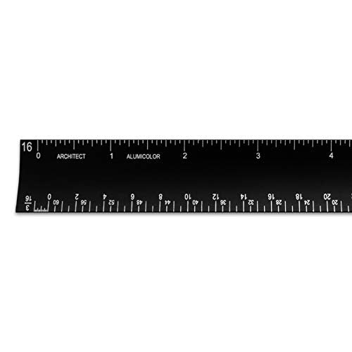 Alumicolor 6-inch Aluminum Architect Hollow Scale for School, Office, Art and Drafting, 6IN, Black - color: Black, size: 6IN, style: Architect