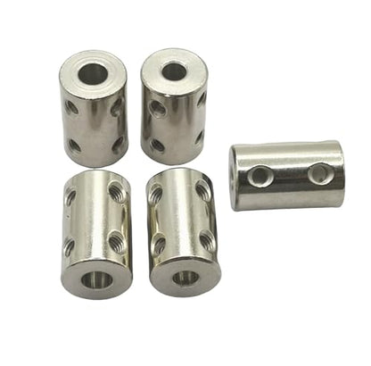 5Pcs 5mm to 6mm Bore Rigid Coupling Set,Steel Rigid Motor Shaft Coupler Adapter with Screws for CNC Machine 3D Printer RC Motor Accessories and DIY - size: 5mm to 6mm