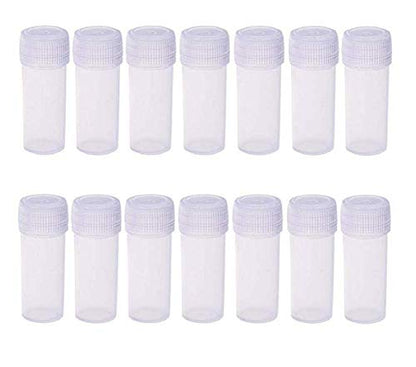 50 Pcs Plastic Sample Bottles Mini Clear Storage Case with Lid, 5ML Small Bottle Vial Storage