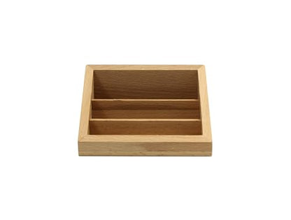 Wooden Three-part Cards Holder Cards Display Stand Cards Organizer 3 Slots Montessori