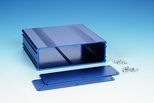 B4-160BL: Blue Anodized, Extruded Aluminum Electronic Enclosure Project Box Electronic DIY Case, size 6.30"x6.68"x2.11" / 160 x 169.8 x 53.5mm (LWH) - color: Blue, size: 160 mm