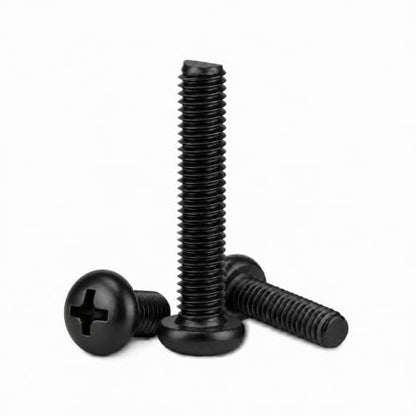#8-32 x 2 (10 Sets) Pan Head Machine Screws Nuts Washers Assortment Kit, Black Oxide 304 Stainless Steel Phillips Drive Full Thread - size: #8-32 x 2"