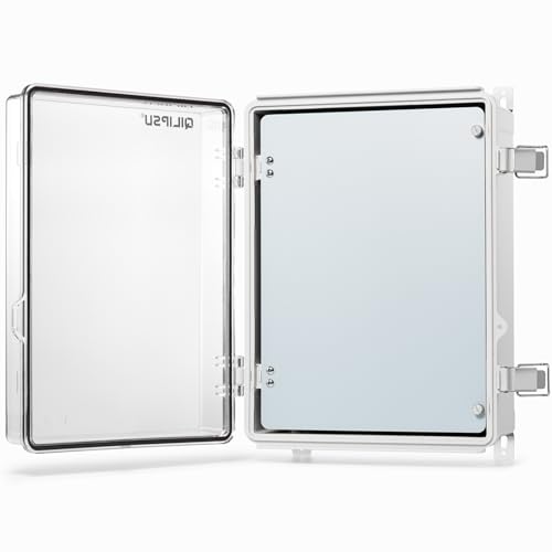 QILIPSU Outdoor Electrical Box Waterproof Junction Box 16.1"x12.2"x7.1" - color: Clear with Inner Door, size: 16.1"x12.2"x7.1"
