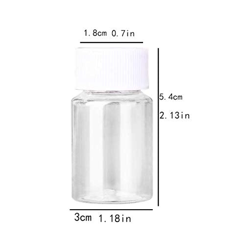 HLLMX 8 PCS Plastic Clear Empty Bottle Pill Bottle Container Chemical Reagent Bottle Liquid Bottle Solid Powder Bottle 20ML