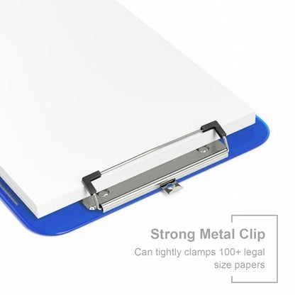 Piasoenc Plastic Clipboards, 8.5 x 11 Clip Board with Ruler,Blue - color: Blue