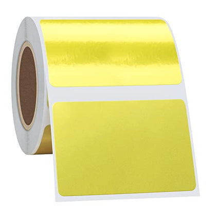 Hybsk 50x30mm Portable Printer Label Paper Multi-Purpose Tear Resistant Direct Thermal Labels Self-Adhesive Stickers Compatible with P50 Label Maker (50x30mm,Gold Label,4 Rolls) - color: Gold, size: 4 Rolls