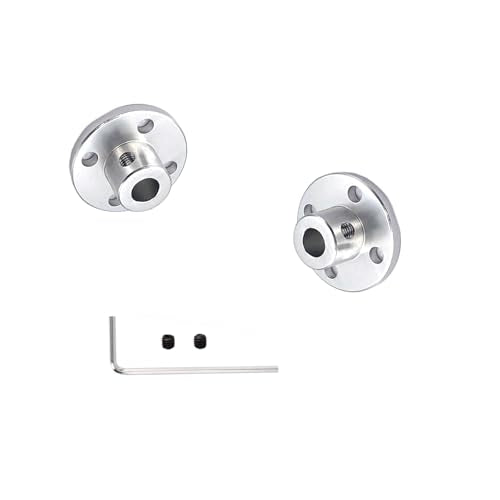 6 Pcs 5mm Aluminium Alloy RC Key Hub Shaft Coupling, Flange Shaft Coupling Connector for DIY RC Model Motor - size: 5mm