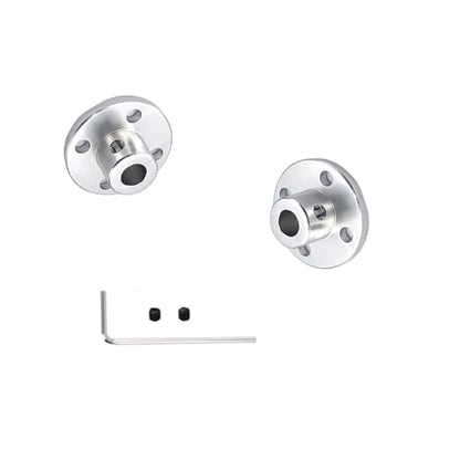 6 Pcs 5mm Aluminium Alloy RC Key Hub Shaft Coupling, Flange Shaft Coupling Connector for DIY RC Model Motor - size: 5mm