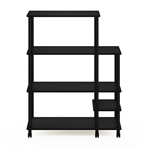 Furinno Turn-N-Tube Kitchen Shelf Cart, Americano/Black - color: Americano/Black, size: 4-Tier with Side
