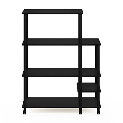 Furinno Turn-N-Tube Kitchen Shelf Cart, Americano/Black - color: Americano/Black, size: 4-Tier with Side