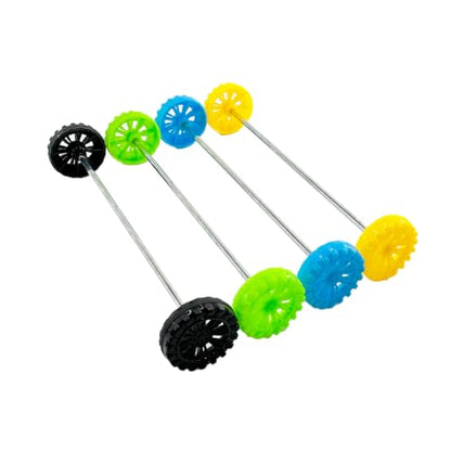 40PCS Toy Wheel 2mm Dia Shaft Plastic Wheel with 20PCS Metal Shaft Axles for RC Car Truck Robot Boat Helicopter DIY Model Toy Building Parts (2x20mm) - style: 2x20mm