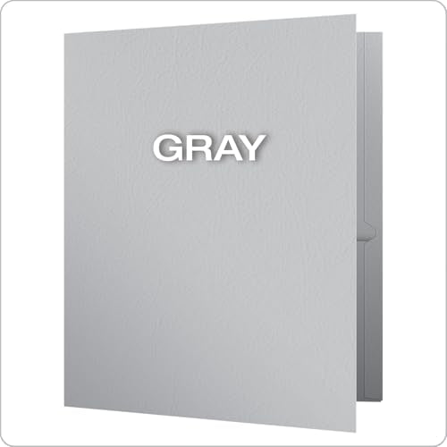 Oxford Twin-Pocket Folders, Textured Paper, Letter Size, Gray, Holds 100 Sheets, Box of 25 (57505EE) - color: Gray, size: 25 Count (Pack of 1)