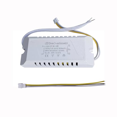 LED Driver 36-50W for Multi-Color Ceiling Strip Spot Light Module Panel, Replacement LED Power Supply Adapter Transformer Starter, Input AC85-265V Output DC120-165V - style: 36-50W 3CCT